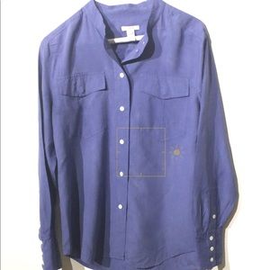J.Crew | Silk Blouse Button Down | Blue | Size PS